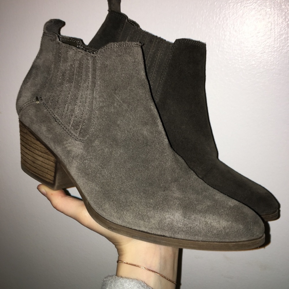 Gray Suede Booties